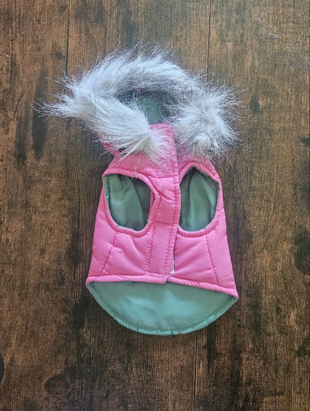 Zack & Zoey Pink Quilted Hooded Pet Coat with Faux Fur Trim Size XXS - Picture 2 of 6